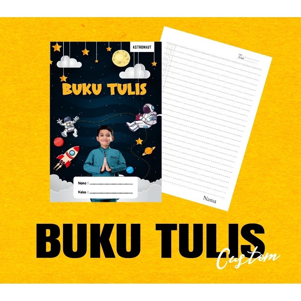 

BUKU TULIS SEKOLAH CUSTOM COVER & ISI / BUKU TULIS FOTO ANAK / BUKU TULIS COSTUM DESAIN