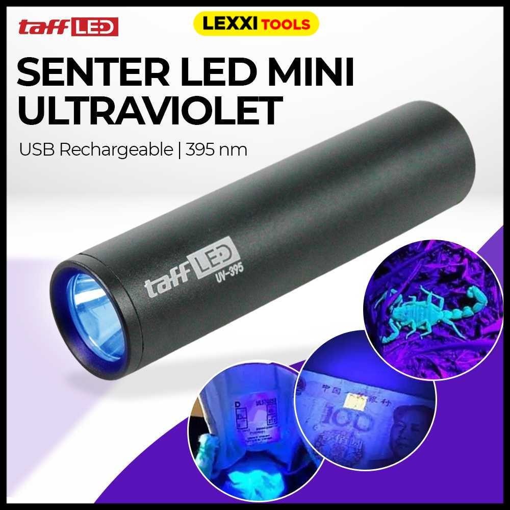 Lampu Senter LED Mini Cahaya Ultraviolet Deteksi Uang Palsu UV Light USB Rechargeable 395nm - UV-395