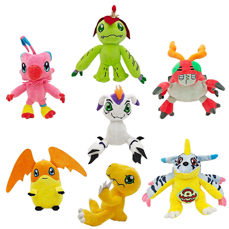 Kawaii Digimon Cartoon Plush Toys Soft Stuffed Dolls Agumon Gabumon Dilumon Bhikkhu Goma Beast Baloo