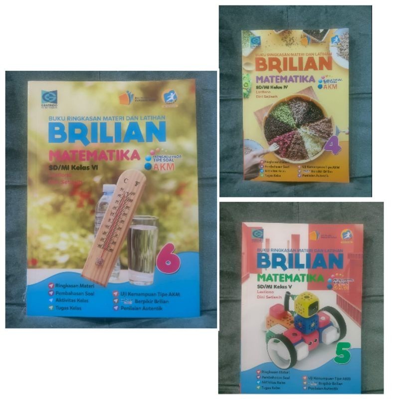 Buku Brilian AKM Matematika Kelas 4 5 6 Revisi Grafindo