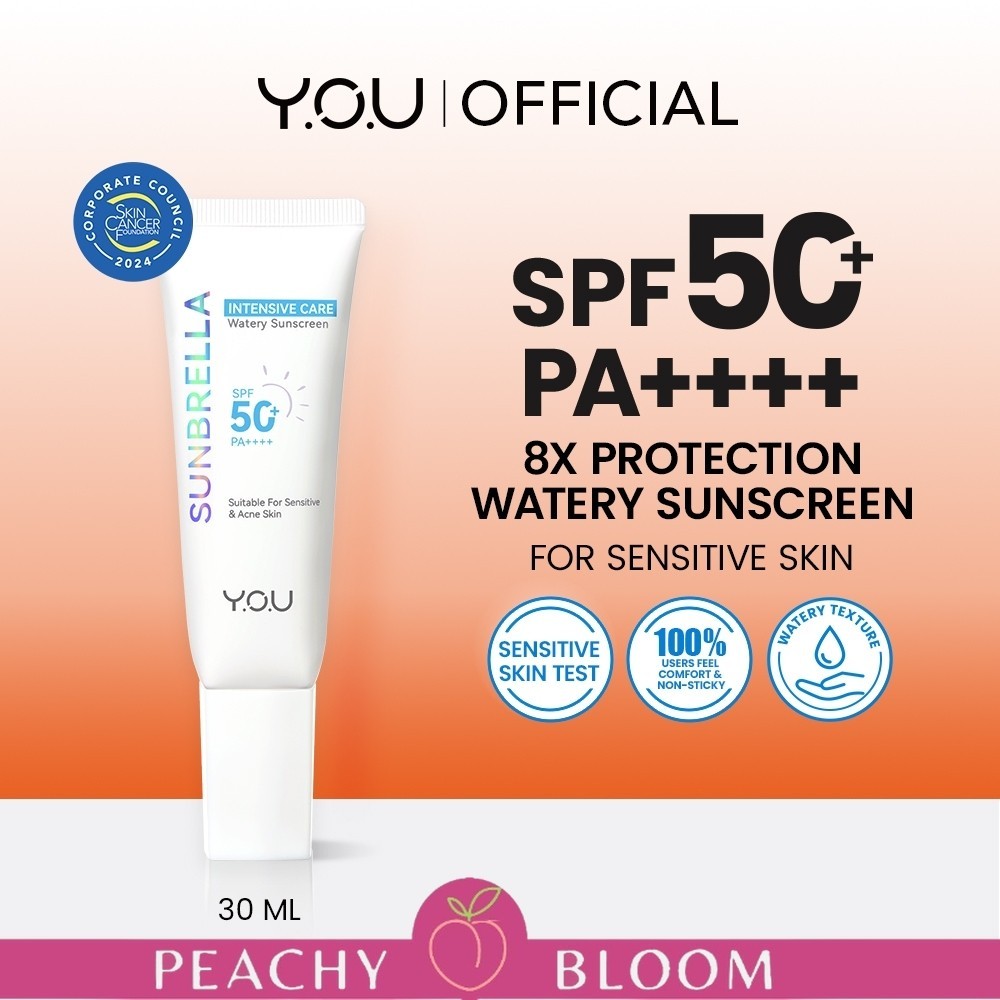 YOU Sunbrella Intensive Care Watery Sunscreen SPF50+ PA++++ | Tabir Surya Kulit Sensitif | 8X Protec