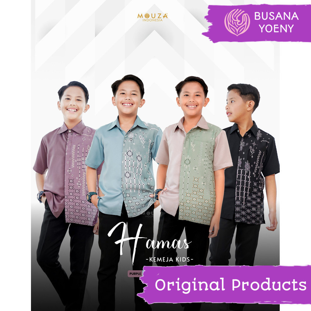 Original | Toko Busana Yoeny Kemeja Hamas Kids Lengan Pendek Koko Anak Laki Laki Bahan Kain Maxmara 