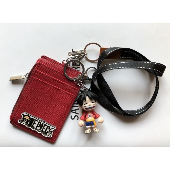 

Cheval ID card holder ONE PIECE/Money slot/dompet kartu 5 slot/lanyard/name t - MERAH A
