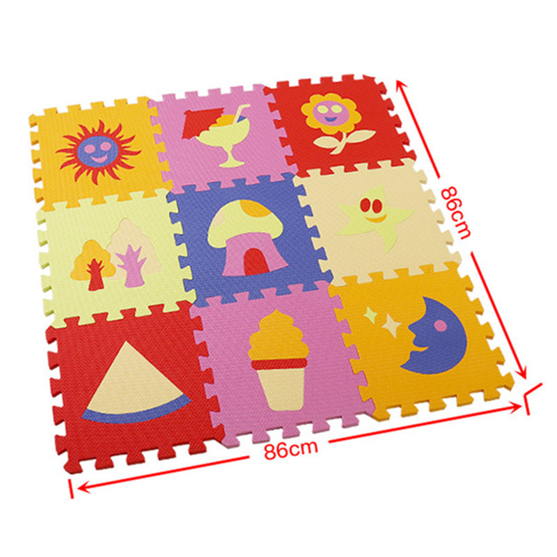 Baby Play Mat 9Pcs Eva Gyms & Playmats Cartoon Activities Mat For Baby Mats Splicing Tatame Playroom Mat Anti