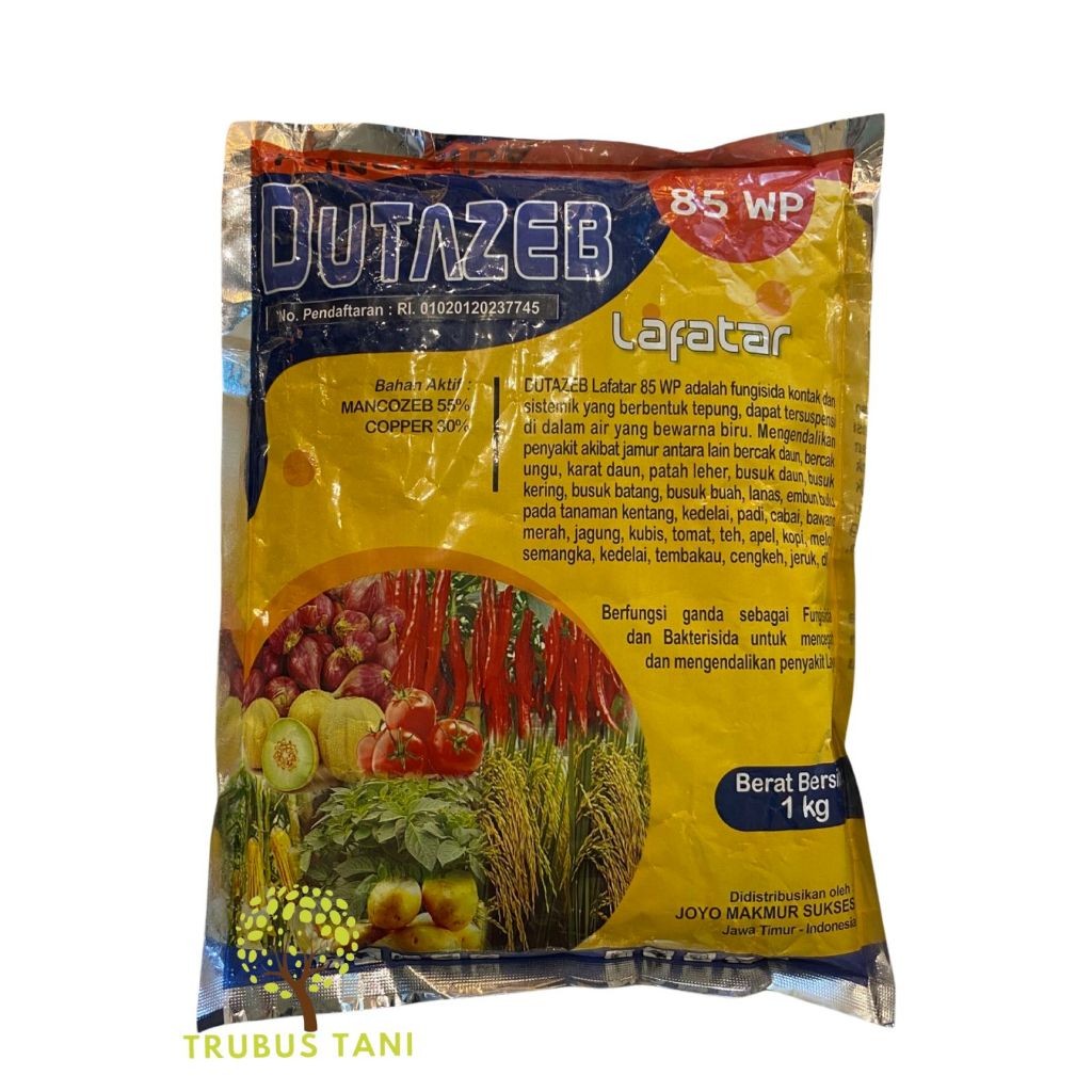 Fungisida Dutazeb 85 WP 1kg mancozeb biru untuk mengendalikan jamur dan busuk buah tanaman cabe jeru