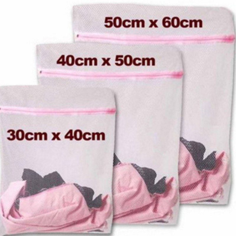 2022 New 3 Size Zippered Mesh Laundry Wash Bags Foldable  Lingerie Bra Socks Underwear Washing Machi