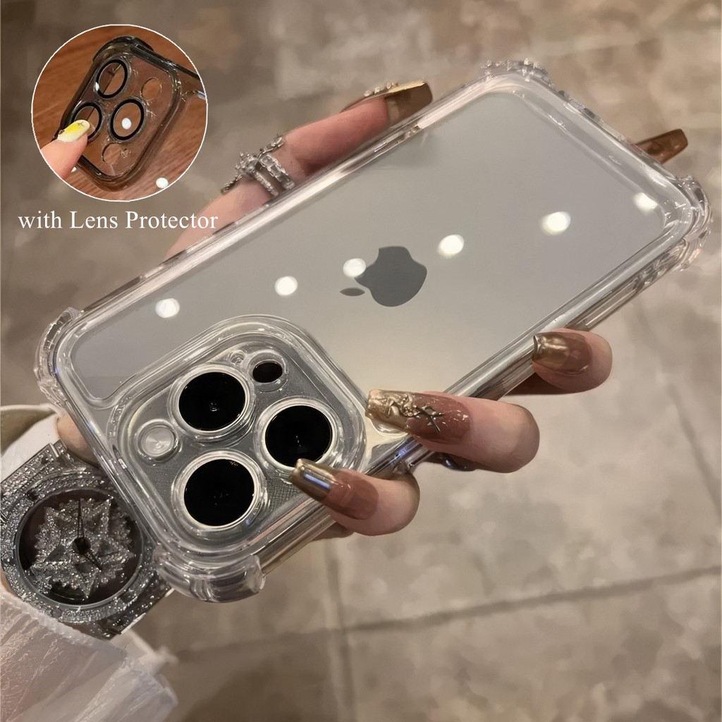 Shockproof Case iPhone 15 14 13 12 11 Pro Max X Xs XR Max with Lens Protector Bumper Protective Cove