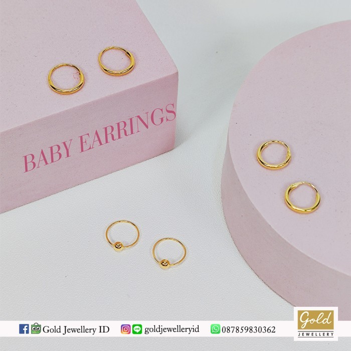 Anting bayi anak emas kuning kadar 700 70% 16k - Dewi