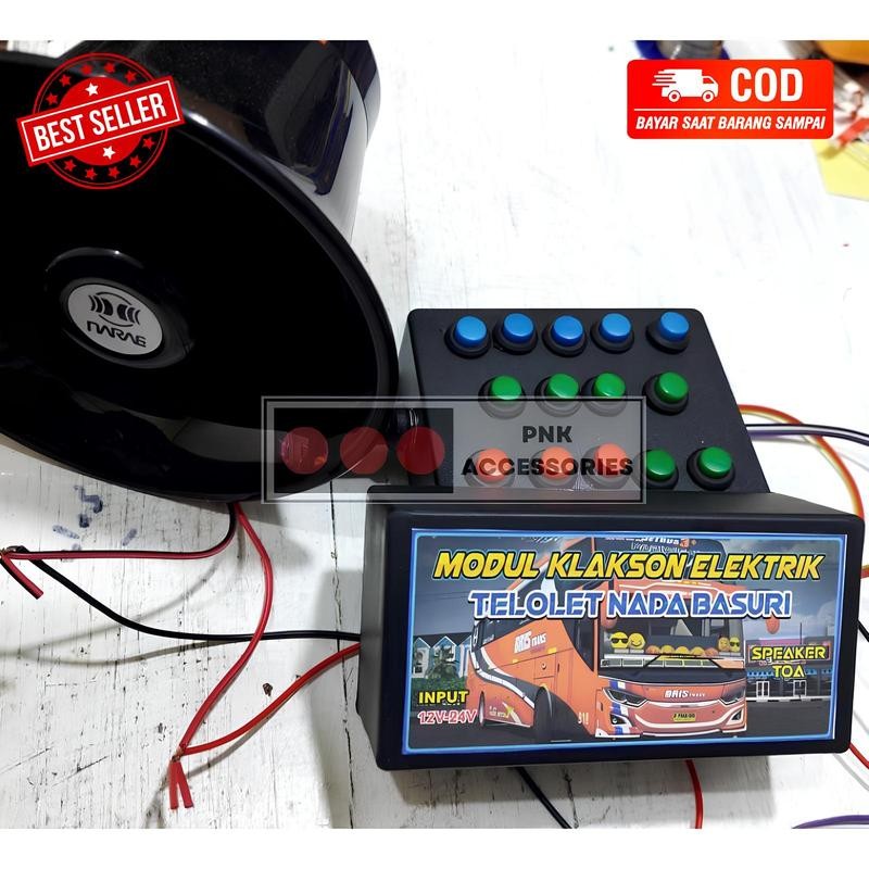 Klakson Telolet Basuri Elektik 14 Tombol Untuk Semua Jenis Kendaraan Tanpa Perlu Menggunakan Tabung 