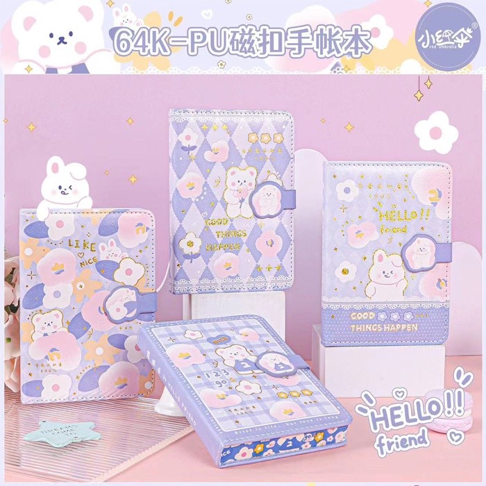 

Magnetic Mini Notebook Buku Diary Hello Friend PU Leather Buku Catatan - 6440