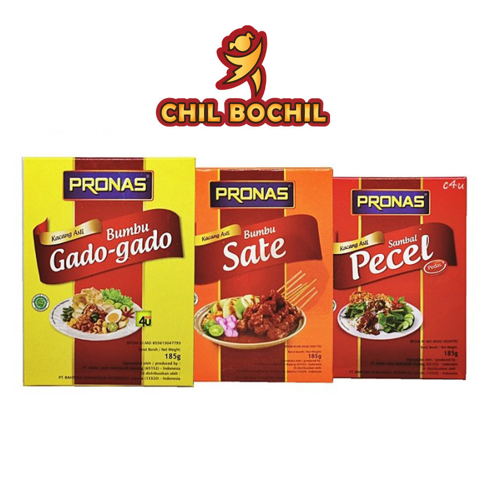 

PRONAS BUMBU KACANG ASLI SATE GADO GADO DAN PECEL 185 GRAM PER BOX - BUMBU KACANG PRONAS 185 GRAM - CHIL BOCHIL