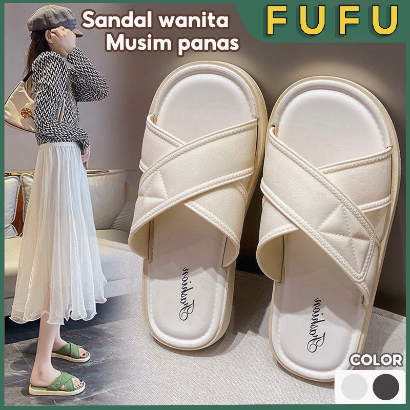 FUFU Sandal Slop / Sandal Tali / Sandal Wanita / Sandal Fashion