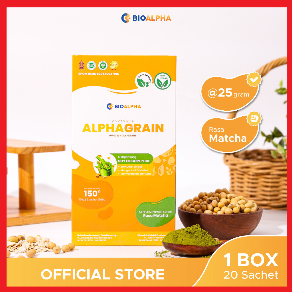 

Alphagrain isi 6 Sachet: Minuman Pengganti makanan untuk diabetsi Rasa Matcha kartika2411 Jakarta