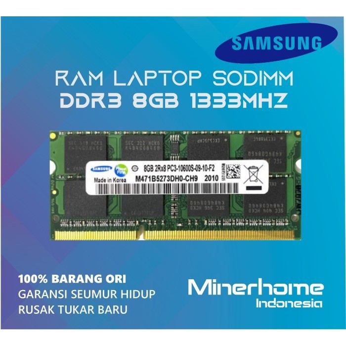 Memory RAM Laptop SODIMM DDR3 8GB PC10600 1333Mhz