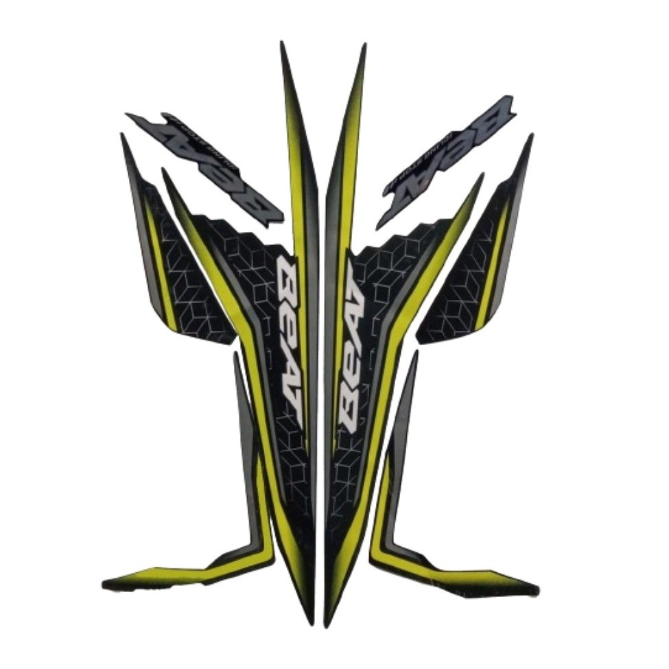 Stiker Striping Beat ISS 2020 List warna Hijau Striping Motor Beat ISS 2020 List Hijau hitam