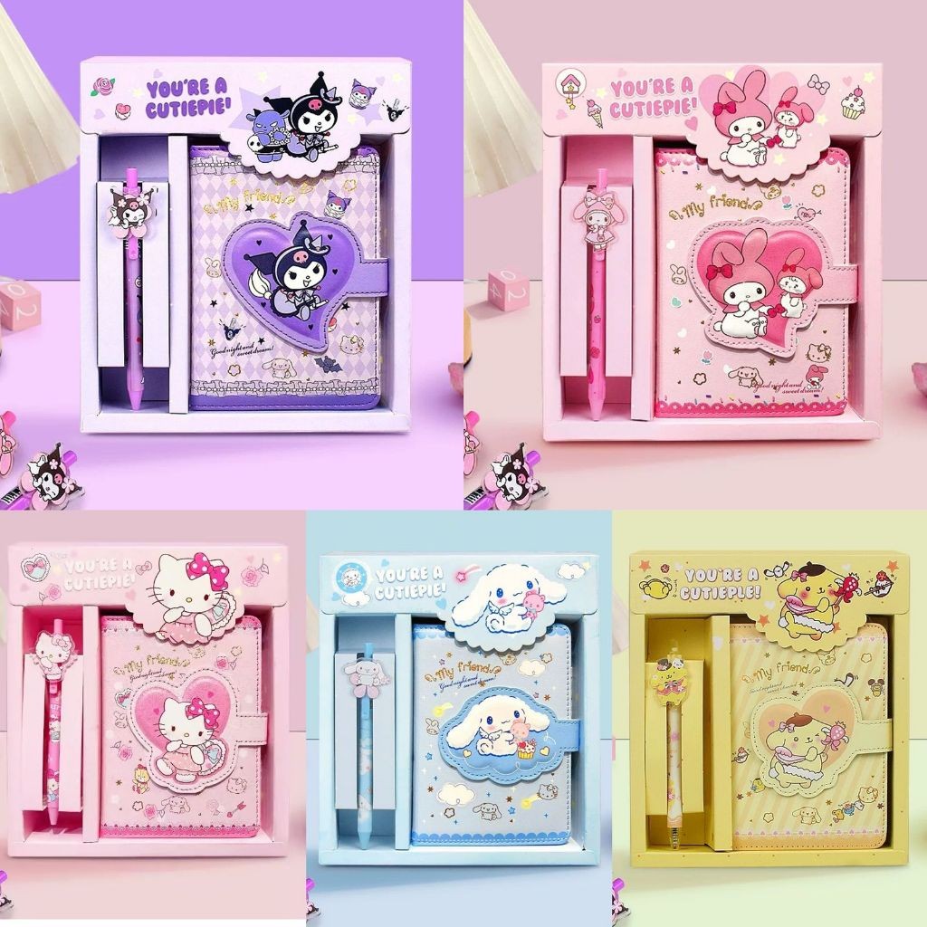 

[ATK] 2in1 Notebook / Buku Tulis dan Pulpen Anak Karakter Kartun Sanrio My Melody Kuromi Cinnamoroll Hello Kitty Pompompurin