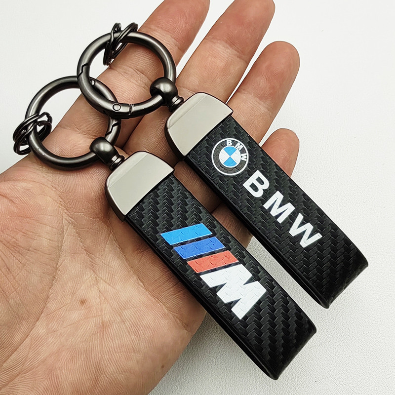 Carbon Leather Logo BMW M Key Chain Car Keychain For BMW E39 E46 E90 E60 E87 E53 F10 F20 F30 M2 M3 M