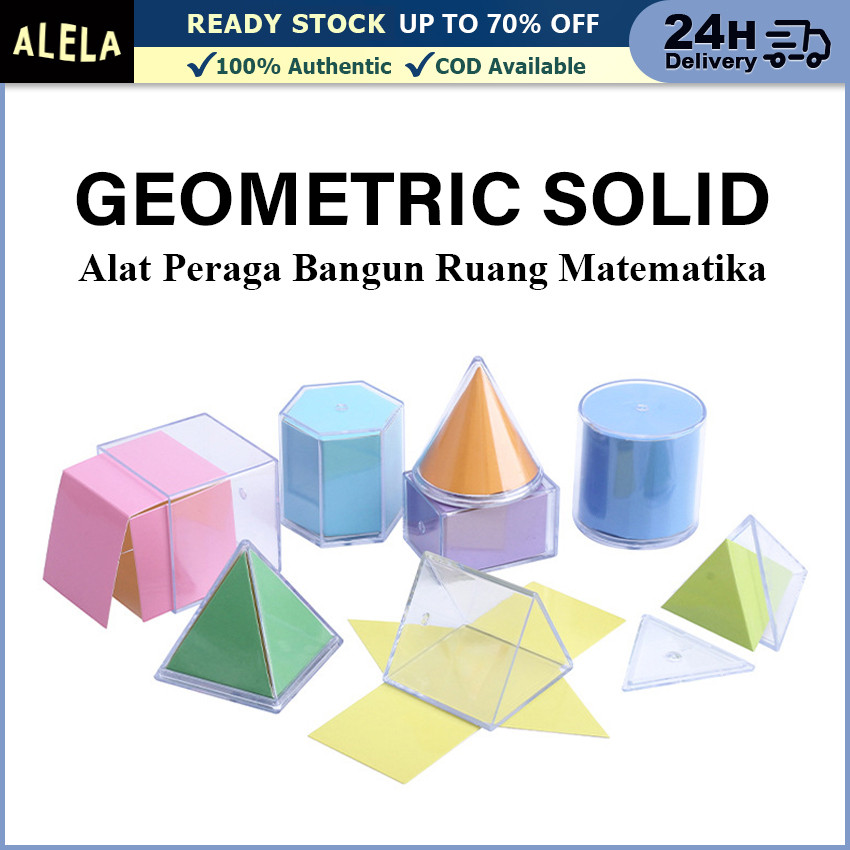 Bangun Ruang Transparan Alat Peraga Matematika Mainan Edukasi Anak Kubus Silinder Kerucut Montessori