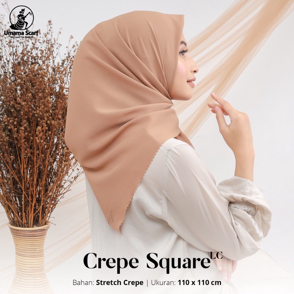 Jilbab Segi Empat Umama Polos Crepe Square 110 x 110