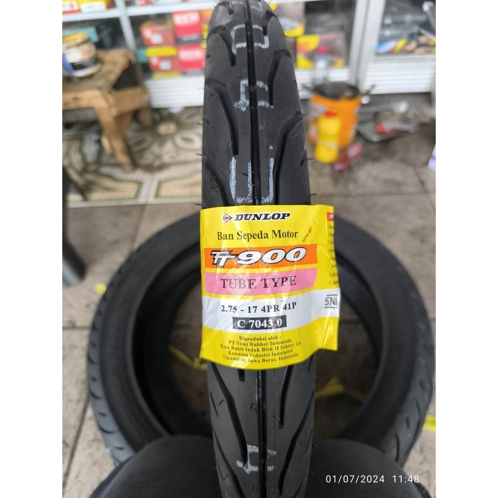 ban luar dunlop ukuran 275-17 tube tipe/ukuran 80/90-17 untuk ban blakang motor bebek