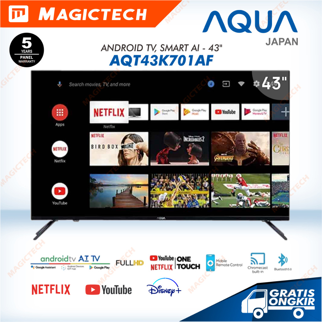 TV LED AQUA 43 INCH / 43" AQT43K701AF ANDROID SMART TV FHD DIGITAL