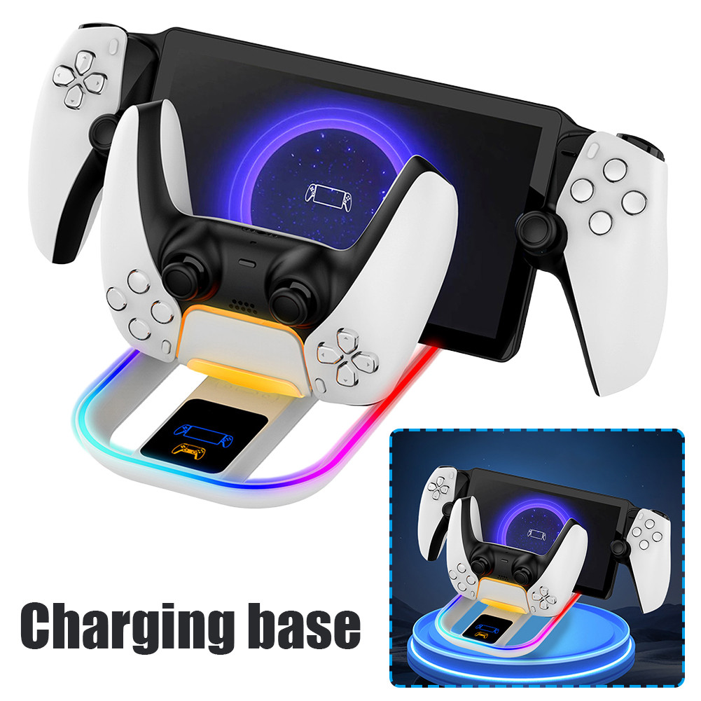 Controller Charger RGB Light Game Console&Controller Charger Dock Type C Controller Charging Station