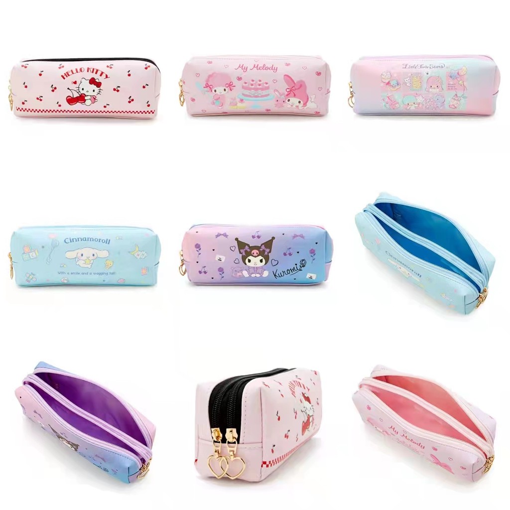 

Sanrio hello kitty pencil case cinnamon cosmetic bag cute cartoon coin purse girls storage bag Kuromi stationery bag