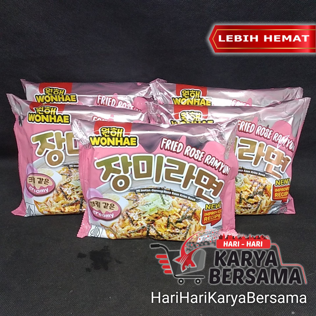 

WONHAE MIE INSTAN FRIED ROSE RAMYUN PER-PACK ISI 5'S X 120GR
