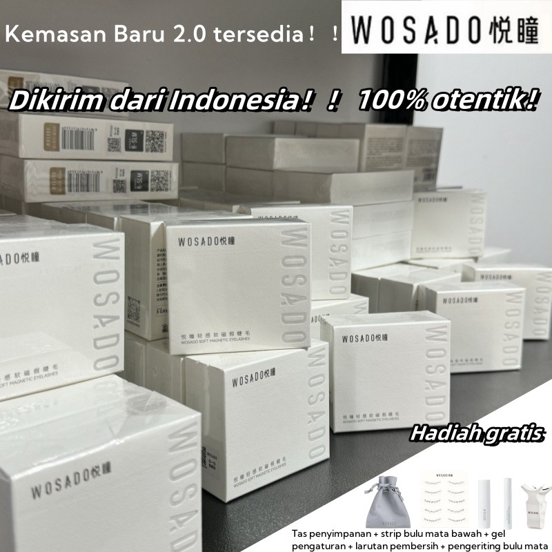 Kemasan Baru 2.0 tersediaWOSADO Magnetic Eyelash Bulumata Magnet Tanpa Lem/Bulu Mata Palsu Lem Tahan