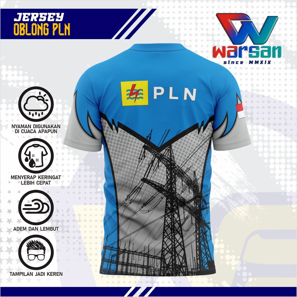 QH KAOS JERSEY PLN / SERAGAM PLN / BAJU LAPANGAN PLN / KAOS DINAS PLN