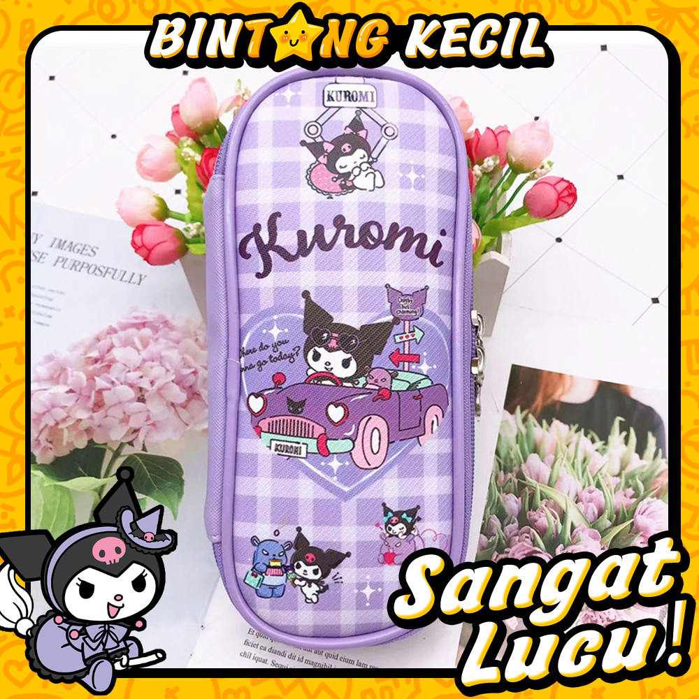 

Tempat Pensil Sanrio Kapasitas Besar dengan Motif Kartun Lucu Kantung pena berkapasitas ritsleting ganda