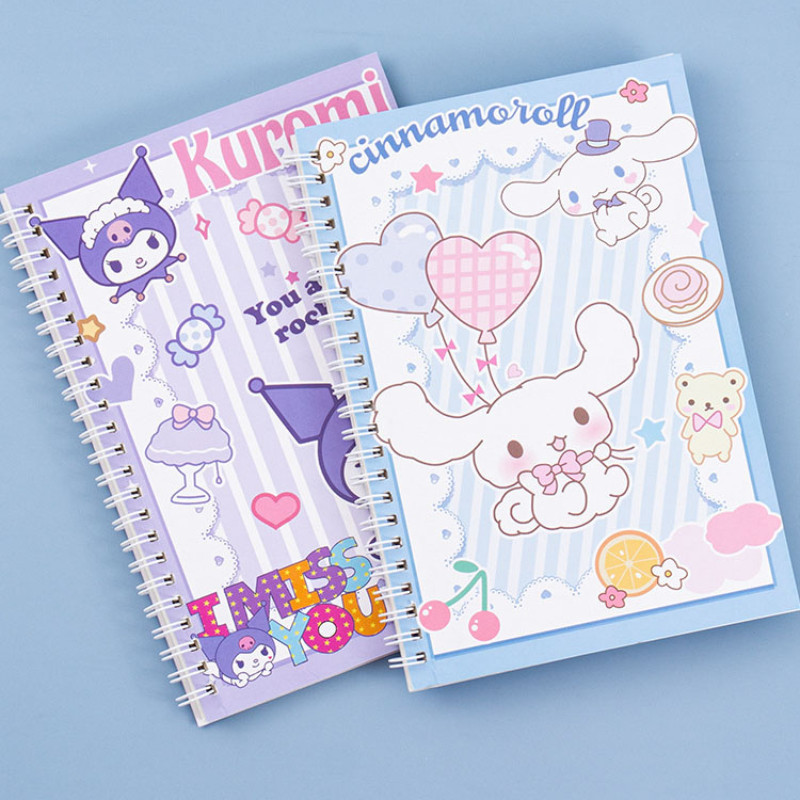 

Kawaii Sanrio Kuromi Coil Notebook A5 Notebook Exercise Book Girls Cute Stationery Cinnamoroll Learning Stationery Notepad Diary