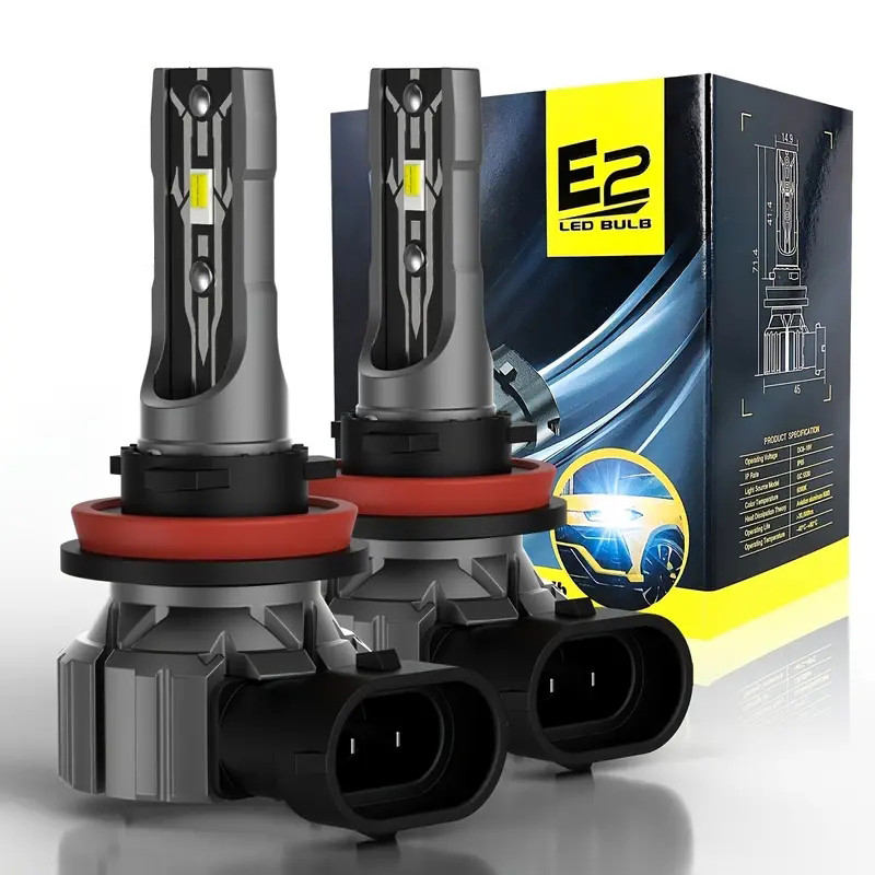 2x H11 H8 Led Fog Lights Headlight Canbus H16 H9 Car Bulb Diode Lamp 12v 55w For Audi A4 8K B8 B7 B6
