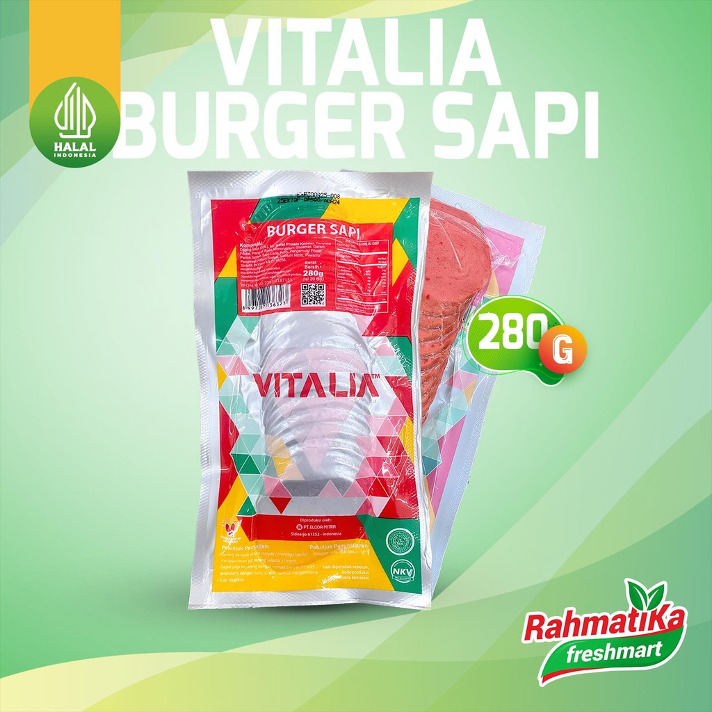 

VITALIA Smoked Beef / Burger Sapi 280 gr Isi 20