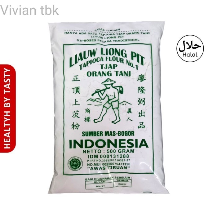 

vv Tepung Tapioka Sagu Tani Liauw Liong Pit Cap Orang Tani - TapiokaTani500g