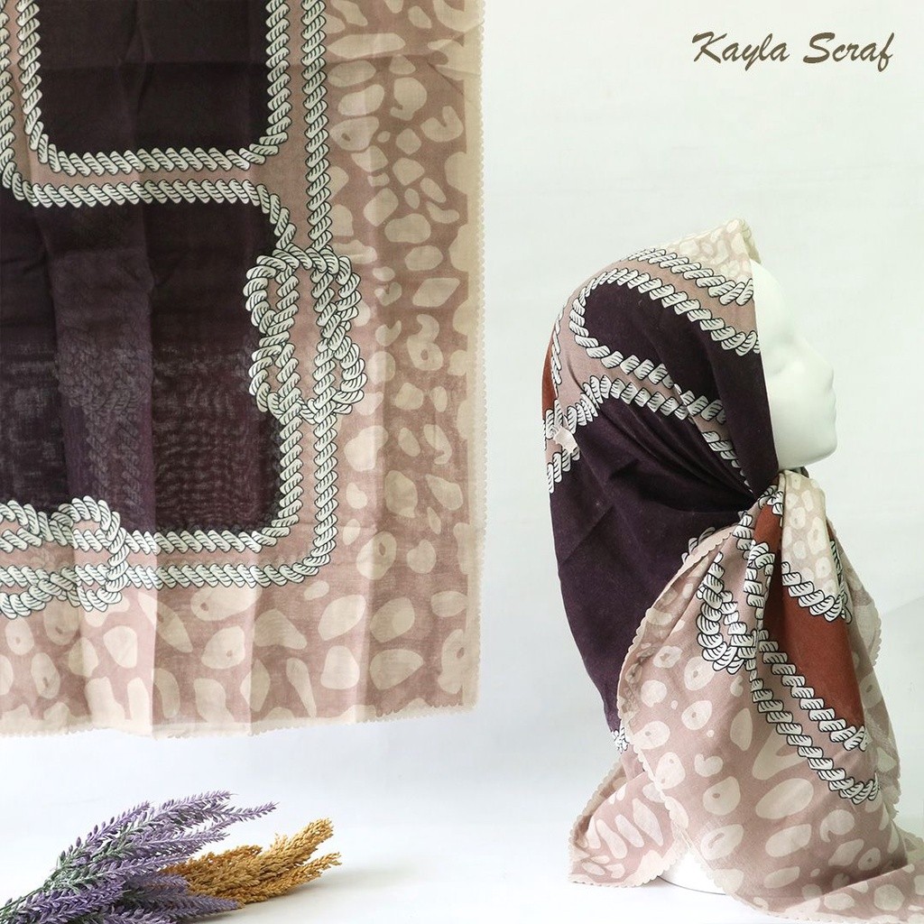 Hijab Voal Motif / Hijab Segi Empat Voal Motif Premium Laser Cut / Jilbab Segi Empat Voal Motif Prem