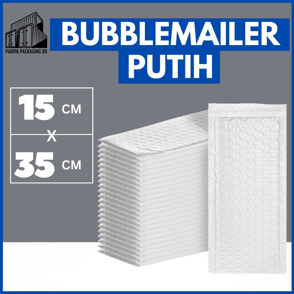 

Amplop Bubble Mailer Wrap 15x35 cm Putih Premium Quality MURAH