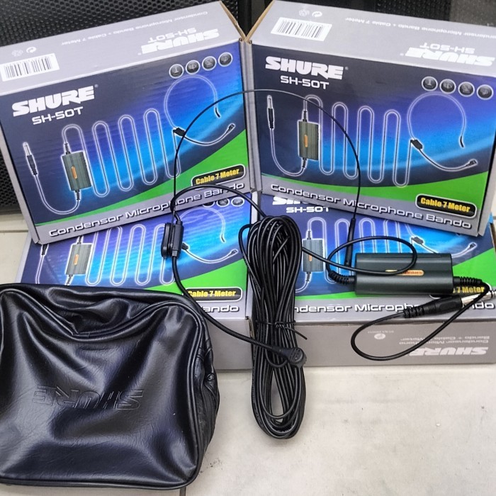 Mik Condensor Bando SHURE SH 50T Mic Kabel Bando Kondensor / Headset Kabel 7 Meter Microphone Shure