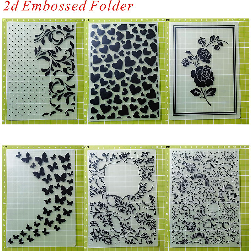 

Transparent 2d Embossed Folder, Diy Paper Cuttings Mold Embossed Plastic Plate Design, Scrapbook, 12.7x17.8cm, 2023 New Product