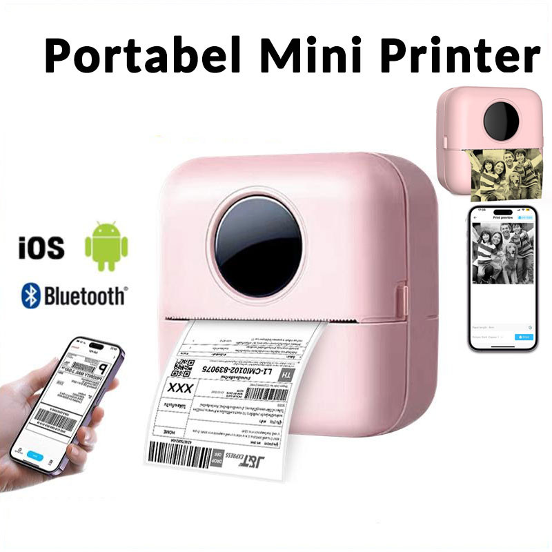 Mesin Pencetak Stiker - Printer Termal Mini, Printer Catatan Tanpa Tinta Mini, Printer Ponsel Saku B