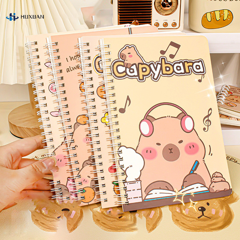 

A5 Notebook Cartoon Capybara Line Circle Cute Diary Book Exam Preparation Resource Organizer Notebook 145*210mm