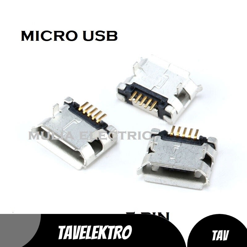 Soket socket charger Mikro micro USB connector konektor female Betina plug MK5P 5p 5 pin -Tavelektro