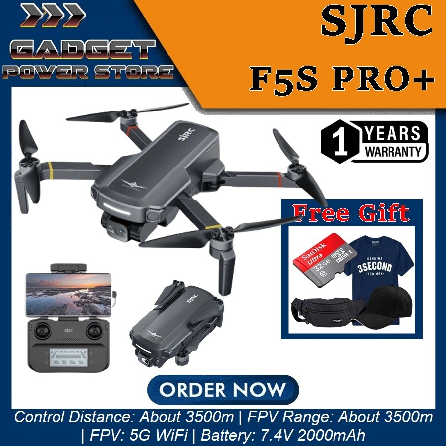 Drone SJRC F5S PRO+ 3KM Repeater Digital FPV GPS 4K EIS HD Camera