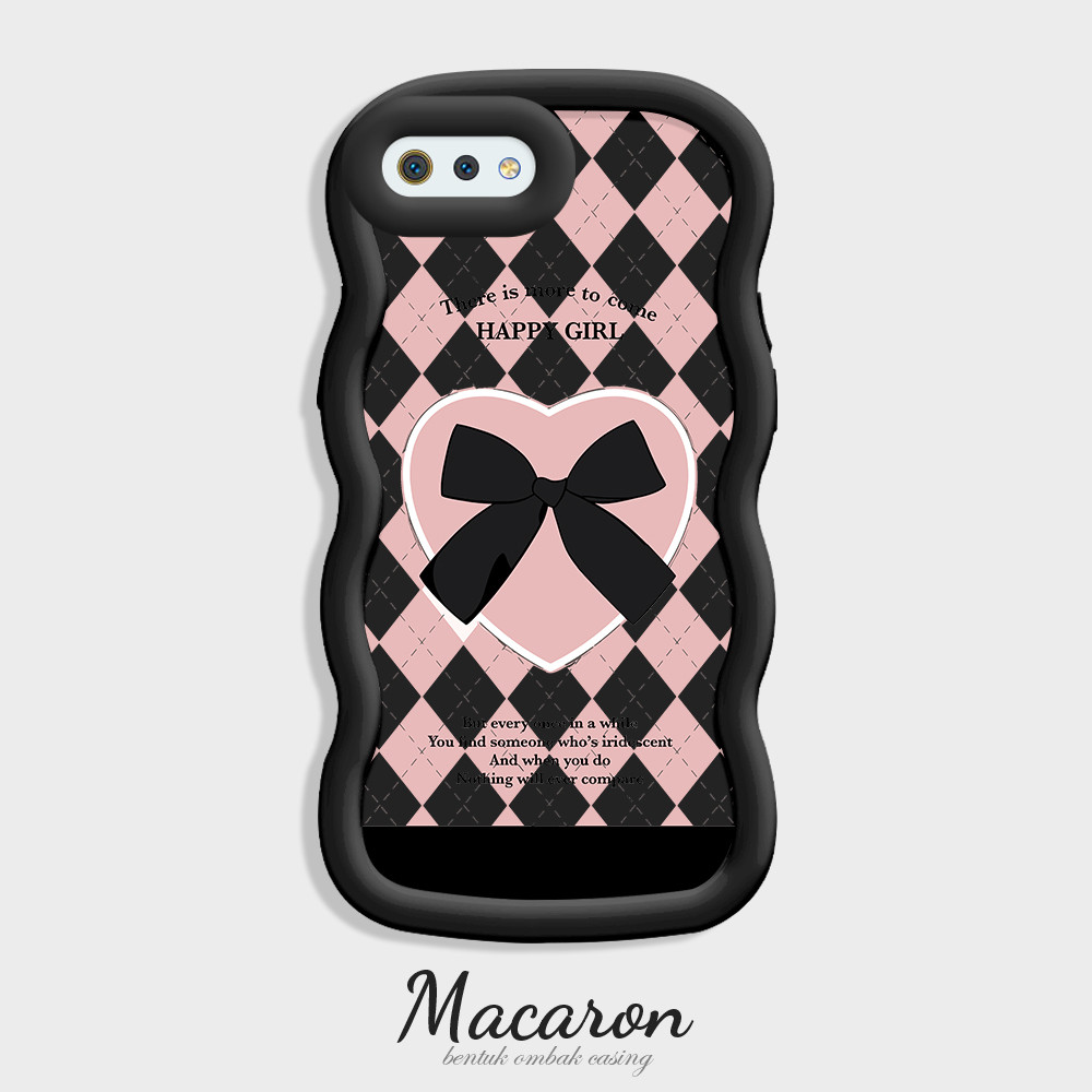 OPPO A1K Busur Hitam Yang Modis Dan Sederhana Bergelombang Untuk Softcase Kesing Hp Casing Case 0231