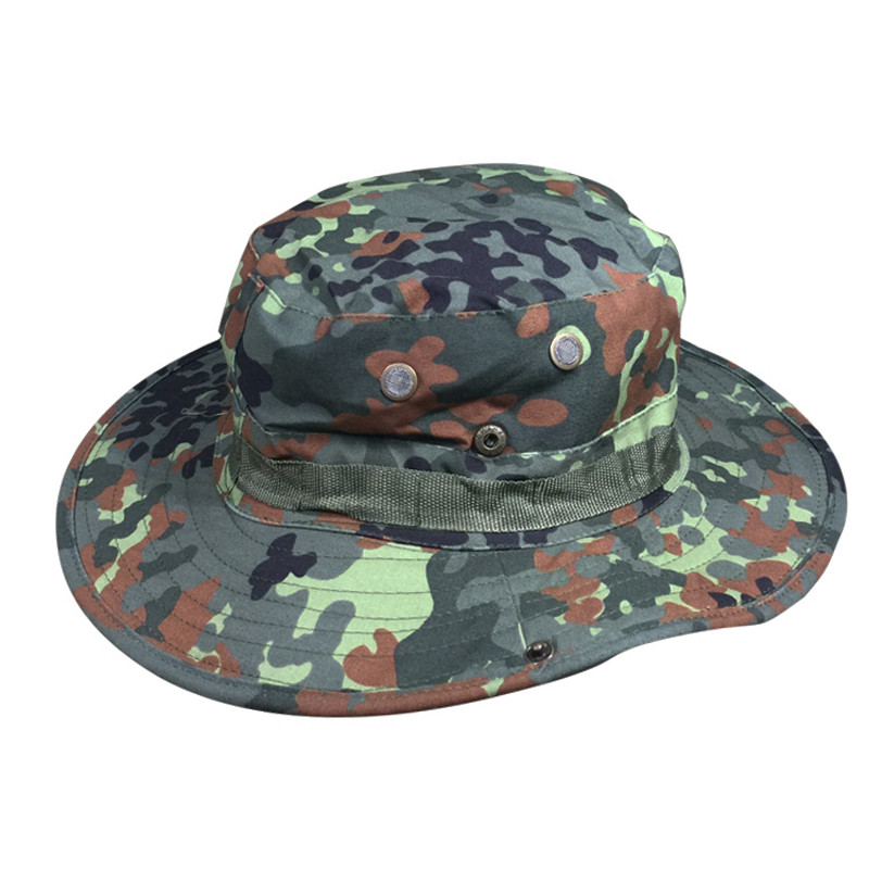 Mens Round-brimmed Hat Sun Boonie Hat Cap For Fishing Hiking Outdoor Alpine Hats Germany Camo