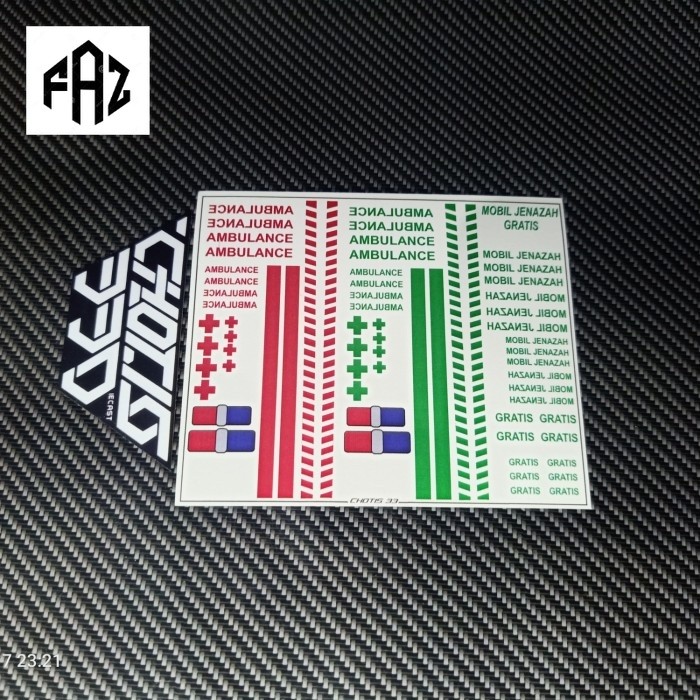 Decal  Diecast Hot wheels ambulance +