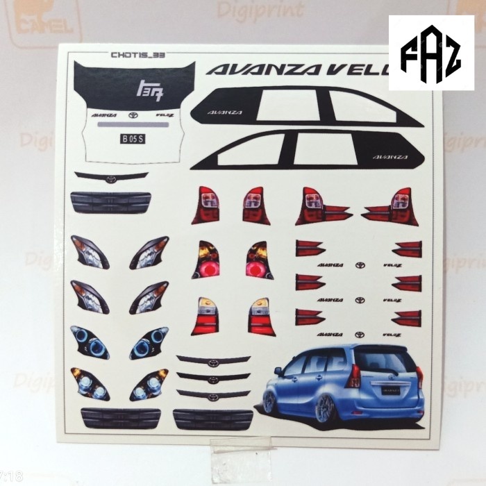 Decal  Diecast  avanza veloz skala 64 tomica hot wheels