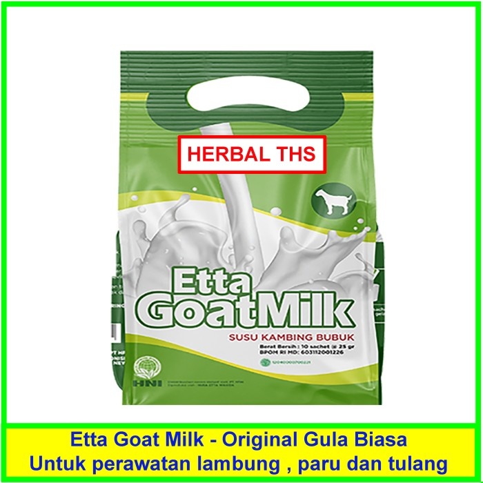 

AD Etta Goat Milk Susu Kambing etawa ettawa Bubuk 10 Sachet egm hni hpai - Gula Biasa