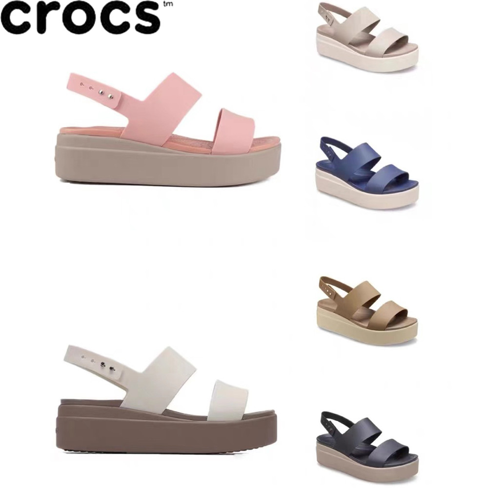 Sandal Wanita  Crocs Brooklyn Low Wedges Tali Crocs BrookLyn Sandal wedges