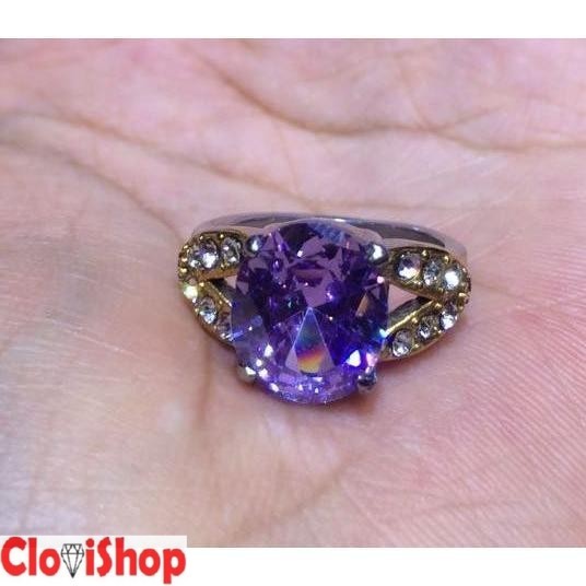 Cincin Titanium Wanita Batu Pink Star Diamond HQ
